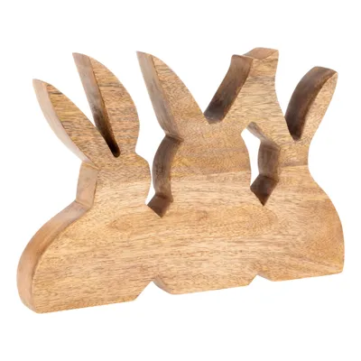 Produktbild von EGLO Living Osterdeko Hase Manambolo, Deko Ostern Frühling, Deko mit Osterhasen, Tischdeko Frühling, Osterfigur aus Holz in Natur, 27,5 x 20 cm