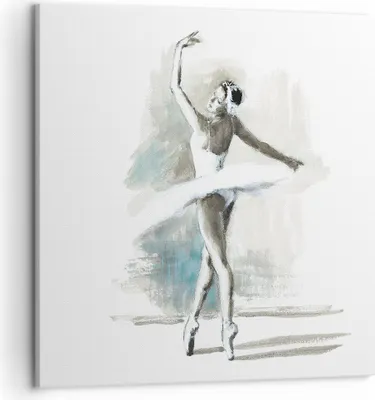 Produktbild von Bild auf Leinwand - Leinwandbild - Einteilig - Ballerina Tanz Frau - 50x50cm - Wand Bild - Wanddeko - Wandbilder - Leinwanddruck - Bilder - Wanddekoration - Leinwand bilder - Wandbild - AC50x50-4953