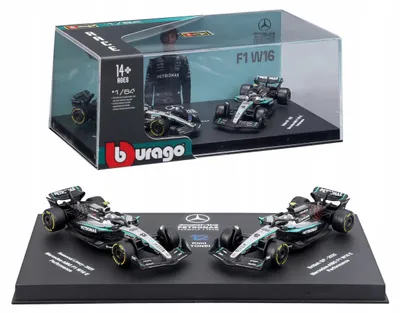 Produktbild von Bburago F1 Mercedes-AMG W16 Kimi Antonelli 1:64 Modellauto Set Premium Sammlerstück