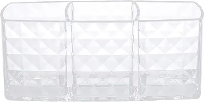 Produktbild von 3 Fächer Cosmetic Aufbewahrungsbox Parfüm Augenbrauenstift Lippenstift Wimperntusche Organizer Make-up Lagerung Schreibtisch fürSchlafzimmer, Bad, Büro