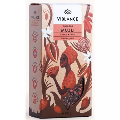 Produktbild von Viblance Premium Knuspermüsli Erdbeere & Kakao 300g / glutenfrei / ohne Zuckerzusatz
