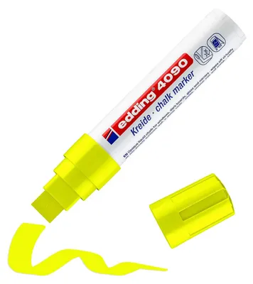 Produktbild von Edding 4090 Kreidemarker Neongelb, Keilspitze 4-15 mm, Gelb, Meißel, 1 Stück(e)
