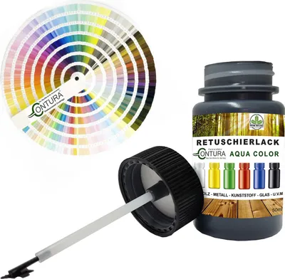 Produktbild von Reparaturlack Lackstift RAL Lack Pinselflasche 50ml. Farbe Holz Metall Möbel Auto Bad Retuschierlack - RAL 9006 Weißaluminium