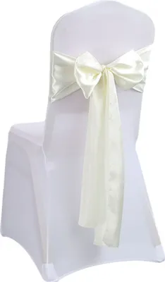 Produktbild von CANDeal 10-teiliges Set Satin Stuhl Schärpen Bögen für Hochzeit Empfang- Universal Stuhl Back Tie Supplies, keine Stuhlabdeckungen(Elfenbein)