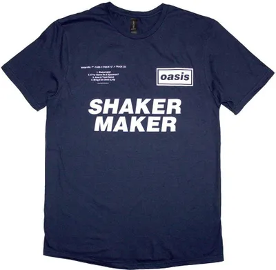 Obrázek produktu pro Oasis - "Shakermaker Tracklisting" tričko pro muže/dámy uni RO11736 (L) (Námořnická modrá)