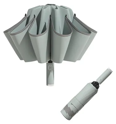 Zdjęcie produktu dla Automatyczny parasol składany, odporny na wiatr, z filtrem UV, jasnoniebieski, średnica 105 cm