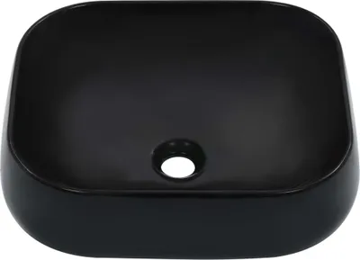 Produktbild von vidaXL Waschbecken 44,5 x 39,5 x 14,5 cm Keramik Schwarz