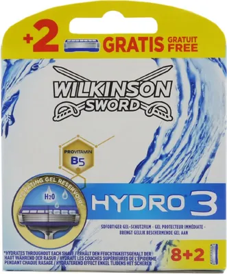 Produktbild von Wilkinson Sword Hydro 3, Ersatz-Rasierklinge, 8 + 2 Stück