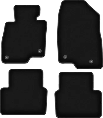 Zdjęcie produktu dla Dywaniki welurowe do Mazda 3 III (BM) hatchback, sedan (2013-) - czarne dywaniki samochodowe BASIC komplet (4 szt.)