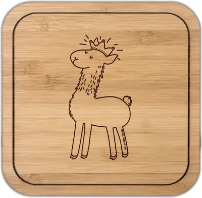 Produktbild von Mr. & Mrs. Panda Tischuntersetzer Lama König - Transparent - Geschenk, Coaster, Tischschoner, Lamas, Untersetzer Kork, Papa, Mama, Quadratischer, Alpaka, Königin, Abitur