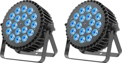 Zdjęcie produktu dla Reflektory LED PAR, zestaw 2 szt. – ZQ01510 – 180 W – 18 diod LED – RGBW – DMX512 – wtyczka UE – 90–240 V