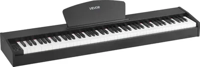 Immagine prodotto di VEVOR Pianoforte digitale pesato, 88 tasti completamente pesati, pianoforte elettrico a doppia tastiera e altoparlante con leggio, pedale sustain, funzione di registrazione, 280 note, connessione wireless, per principianti, nero