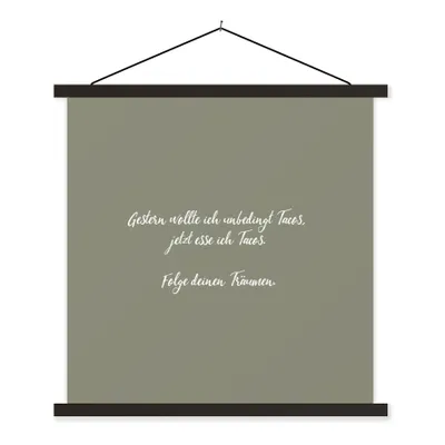 Produktbild von MuchoWow® Textilposter Gestern wollte ich unbedingt Tacos - Sprichwörter - Zitate - Taco-Liebhaber 40x40 cm mit schwarzem Rahmen - Fotos
