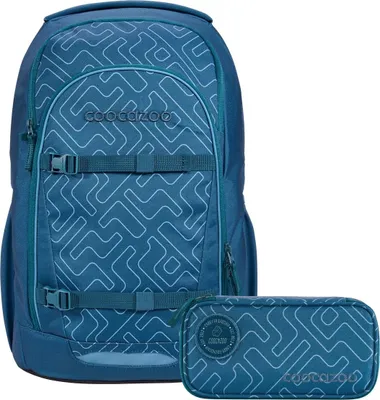 Produktbild von Coocazoo Schulrucksack EVERY Blue Maze 2-teilig, inkl. Mäppchen