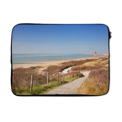 Produktbild von MuchoWow® Laptop Hülle 14 ZollStrand - Meer - Leuchtturm - Niederlande Laptoptasche - Laptoptasche - Stoßsicher - Schutzhaube