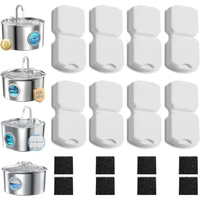 Productafbeelding van Katzenbrunnen filtersysteem: 8 actieve koolfilters + 8 schuimfilters voor drinkfonteinen