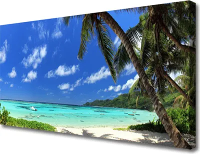 Produktbild von Tulup Leinwand-Bilder 100x50 Wandbild Canvas Kunstdruck Palmen Meer Landschaft