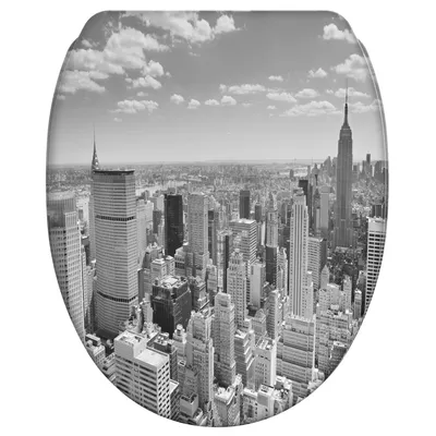 Produktbild von SANILO® WC-Sitz mit Absenkautomatik und Schnellverschluss Skyline New York, Toilettendeckel direkt vom Hersteller, Klodeckel, Klobrille, WC Deckel, WC