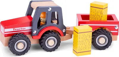 Zdjęcie produktu dla Nowy traktor Classic Toys z przyczepą - bele siana