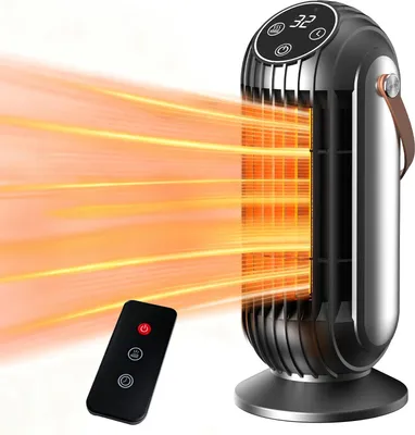 Produktbild von PTC Keramik Heizlüfter 1500W, Mini Elektroheizer, 12-h-Timer, Fernbedienung