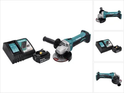 Image de Makita DGA 452 RF1 Meuleuse d'angle sans fil 18 V 115 mm + 1x Batterie 3,0 Ah + Chargeur