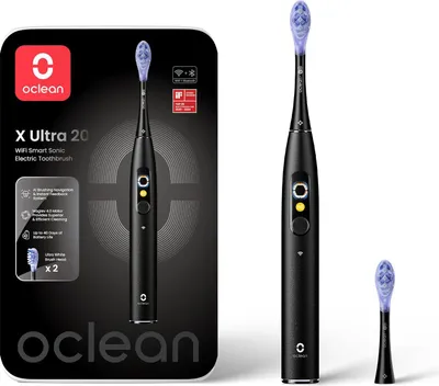 Obrázek produktu pro Oclean X Ultra 20 Electric Toothbrush, Dospělý, Sonický, 84000 pohybů za minutu, Černá, 42000 pohybů za minutu, Černá