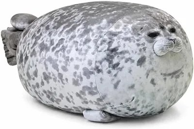 Immagine prodotto di Cuscino di peluche a forma di foca, color grigio scuro, 30 cm, peluche per bambini