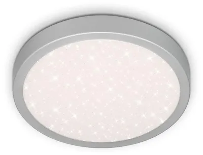 Image de BRILONER - Plafonnier LED àReproduction étoilé, plafonnier LED plat, température de couleur blanc neutre, Ø280 mm, argenté