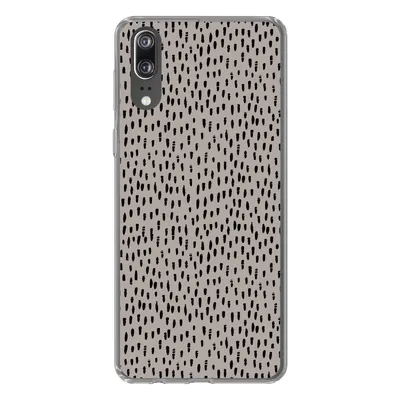 Produktbild von MuchoWow® Handyhülle Schutzhülle Hülle für Huawei P20 Polka dots - Braun - Schwarz Silikon Softcase Handy Hülle - Hardcover