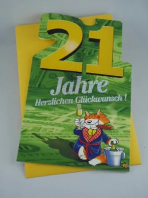 Produktbild von Hallmark - 91558 - Klappkarte, Geburtstag, 21 Jahre, mit Umschlag