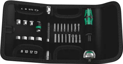 Produktbild von Bit-/Steckschlüsselset KK Zyklop Speed 26-tlg.Schlitz/PH/PZD/Knarre/7 Nüsse WERA