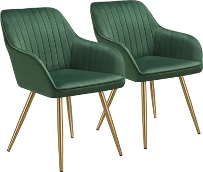 Produktbild von tectake® Esszimmerstuhl Marilyn gepolstert, in Samtoptik, gesteppt 58 x 62 x 82 cm