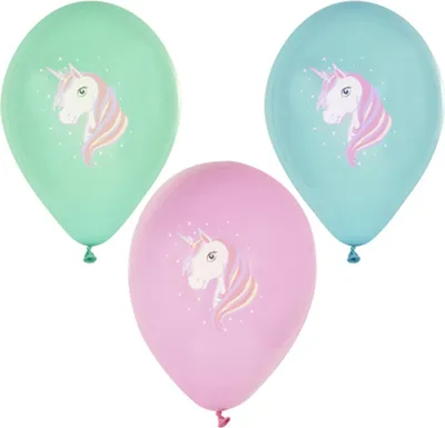 Produktbild von PAPSTAR Luftballons "Unicorn" farbig sortiert