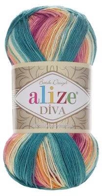 Produktbild von Alize Diva Batik 4572 Häkelgarn 100g/350m Mikrofaser weich glänzend