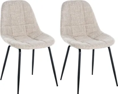 Produktbild von 2er Set Stuhl Tom Stoff (Farbe: creme)