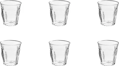 Produktbild von 6 x Wasserglas, Trinkglas, Hartglas, transparent, 16 cl, Ø 7.5 cm, Höhe: 7.8 cm