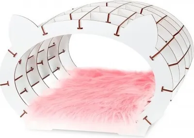 Obrázek produktu pro 3D puzzle, Bílý domeček pro kočky - růžový kožíšek, EWA, dřevo, 152 dílků