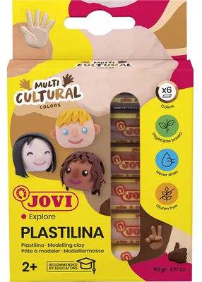 Obrázok produktu pre JOVI 90/6M JOVI Knete PLASTILINA farbsortiert, 6 Farben je 15,0 g