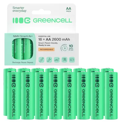 Obrázok produktu pre Green Cell GR10, Batéria na jedno použitie, AA, Nikel-Metal Hydrid (nimh), 1,2 V, 16 kusov, 2600 mAh