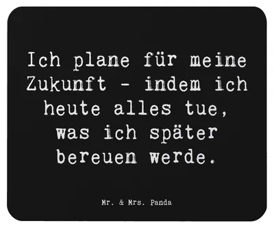 Produktbild von Mr. & Mrs. Panda Mauspad Spruch Lebensziele und Abenteuer - Schwarz - Geschenk, pc, Gefühl, Mousepad, Handgefertigt, Stimmungen, Motivation, mousematte, im Moment leben