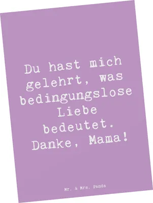 Produktbild von Mr. & Mrs. Panda Postkarte Spruch Mama Liebe - Lavendeltraum - Geschenk, Postkarten, Fotokarte, Danke, Freundschaft, herzergreifend, Ansichtskarten, sagen, Herz, Bedanken