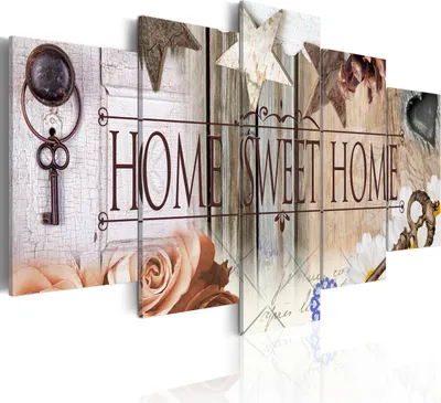 Produktbild von Leinwandbilder 200x100 cm 020115- 71 Vlies Leinwandbild 5 tlg Kunstdruck modern Wandbilder XXL Wanddekoration Design Wand Bild HOME BLUMEN