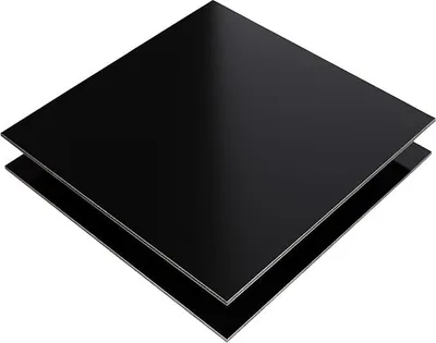 Produktbild von 100 x 49cm, Aluverbundplatte in Schwarz | Alu dibond 3mm, Spritzschutz, Küchenspiegel, Duschrückwand, Fliesenersatz, Werbeschild, Display uvm.