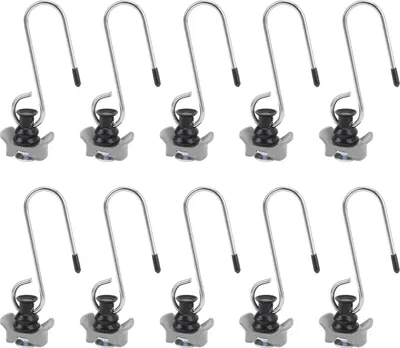 Obrázek produktu pro 10 kusů upevňovacích L-kolejnic s hákem pro dodávky, pickupy, přívěsy, zatížení 110 lbs, šedá barva