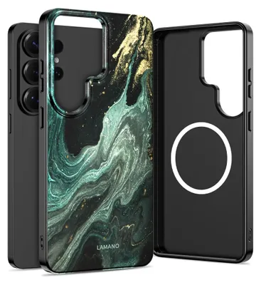 Zdjęcie produktu dla Etui Tech-Protect Lamano MagSafe do Samsung Galaxy S26 Ultra - czarne i zielone