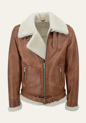 Produktbild von Lammfelljacke James Kastanie/Creme Größe S -