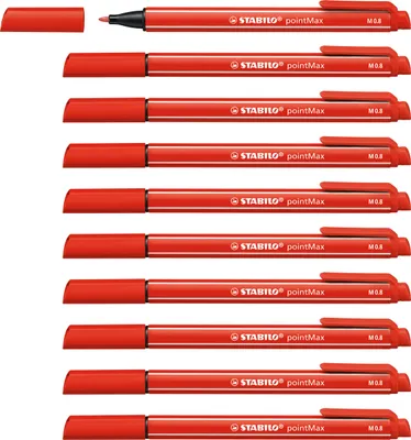 Produktbild von Filzschreiber - STABILO pointMax - 10er Pack - karmin