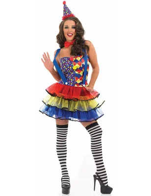 Produktbild von Verführerische Clowndame Karnevalkostüm bunt