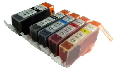 Image de 5 cartouches d'encre compatibles avec Canon PGI-520 & CLI-521 noir, cyan, magenta, jaune pour Pixma IP3600, IP4600, IP4700, MP540, MP550, MP560...