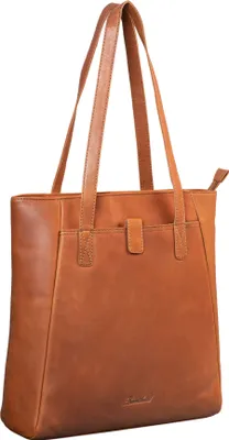 Produktbild von Benthill Damen Shopper Leder - Umhängetasche aus echtem Rindsleder - Handtasche mit Reißverschluss - Schultertasche / Ledertasche - Vintage Tasche
